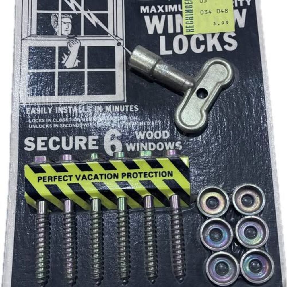 Vintage Fayle-Safe Wood Window Locks 6-Pack